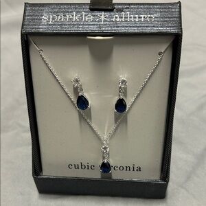 Silver and Blue Jewelry Set